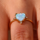 18KT Gold Plated Opal Heart Ring (Re-sizeable)