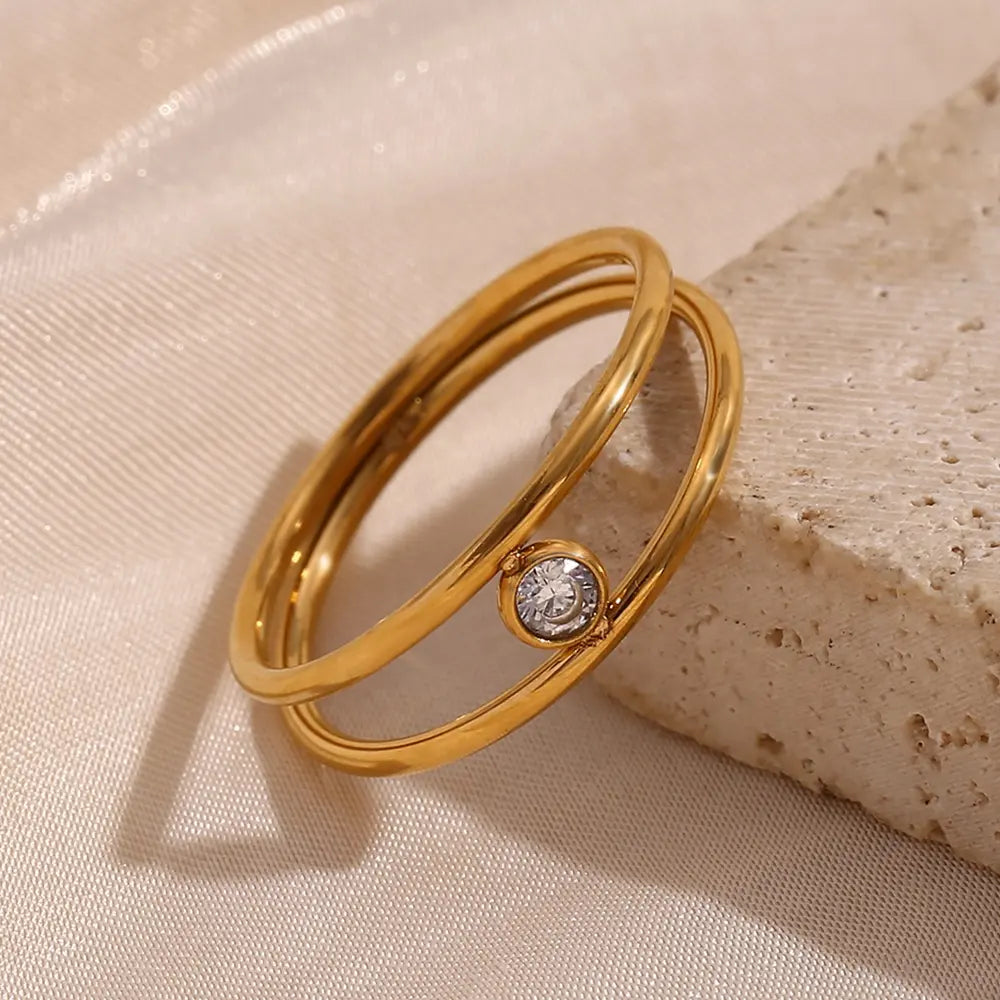 18KT Gold Plated Eleanor CZ Ring - Atulya Jewellers