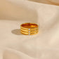 18KT Gold Plated Tri-band CZ Ring