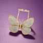 Flying Butterfly Diamond Ring - 18KT Gold Plated (Re-Sizable)