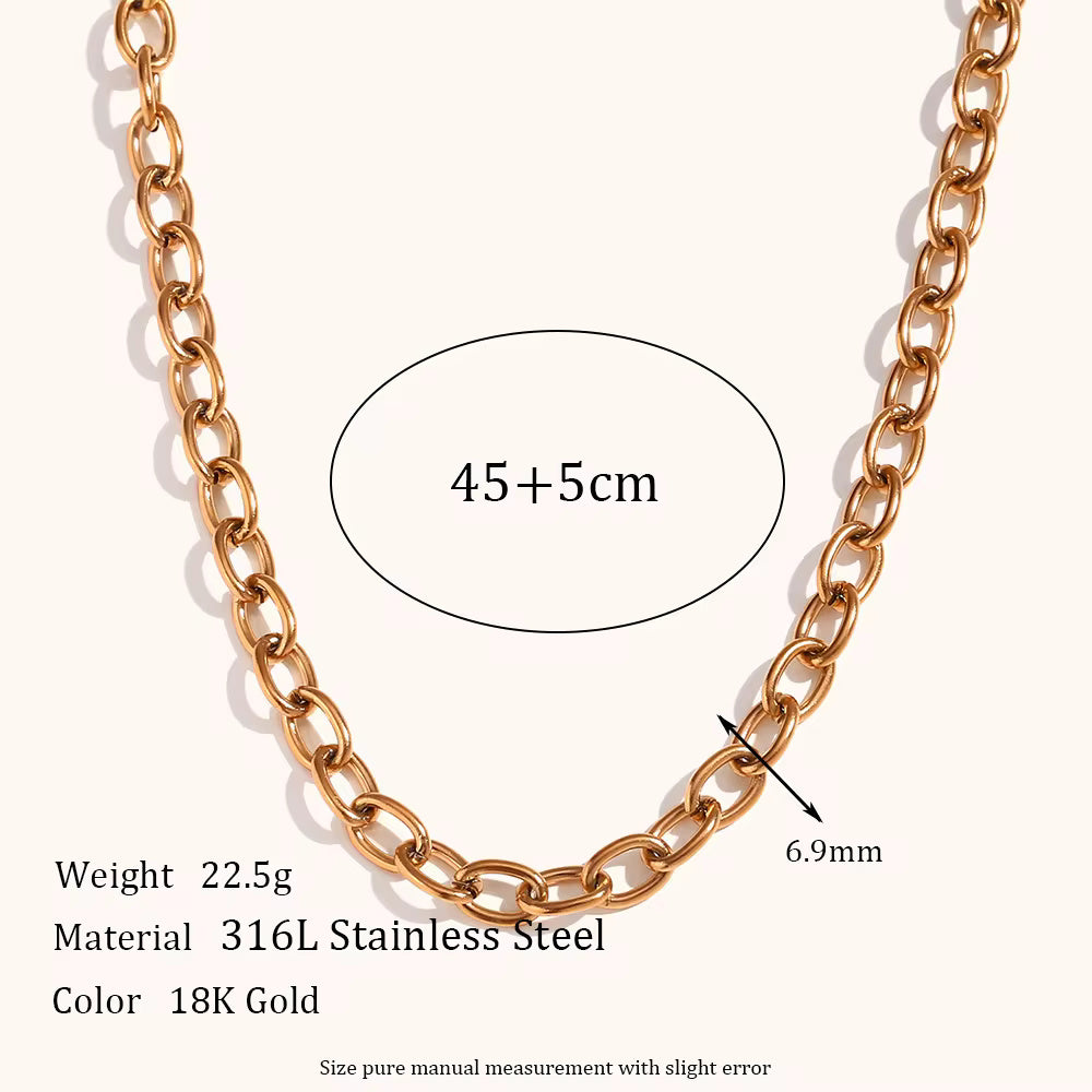 18KT Gold Plated Oval Link Chain