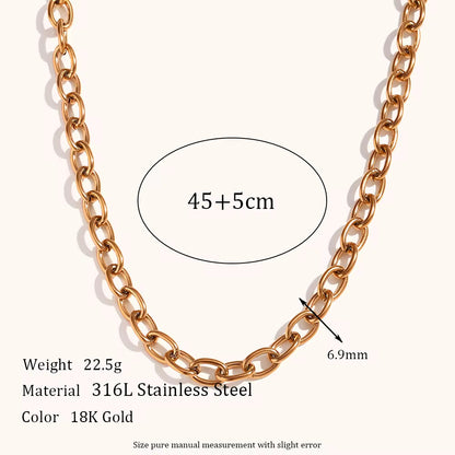 18KT Gold Plated Oval Link Chain