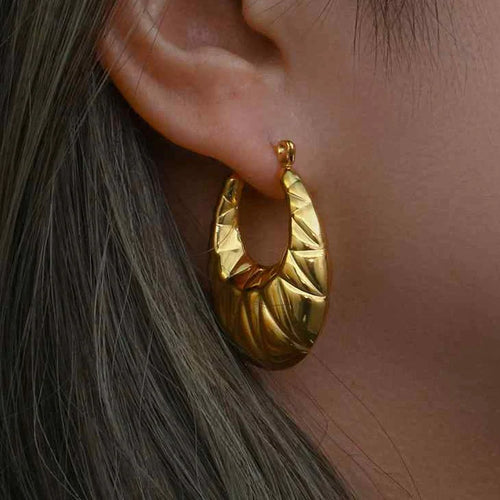 18KT Gold Plated Ava Hoop Earrings - Atulya Jewellers