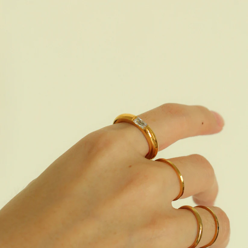 18KT Gold Plated Voletta Ring - Atulya Jewellers