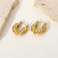 18KT Gold Plated Twisted Hoop Earrings - Atulya Jewellers