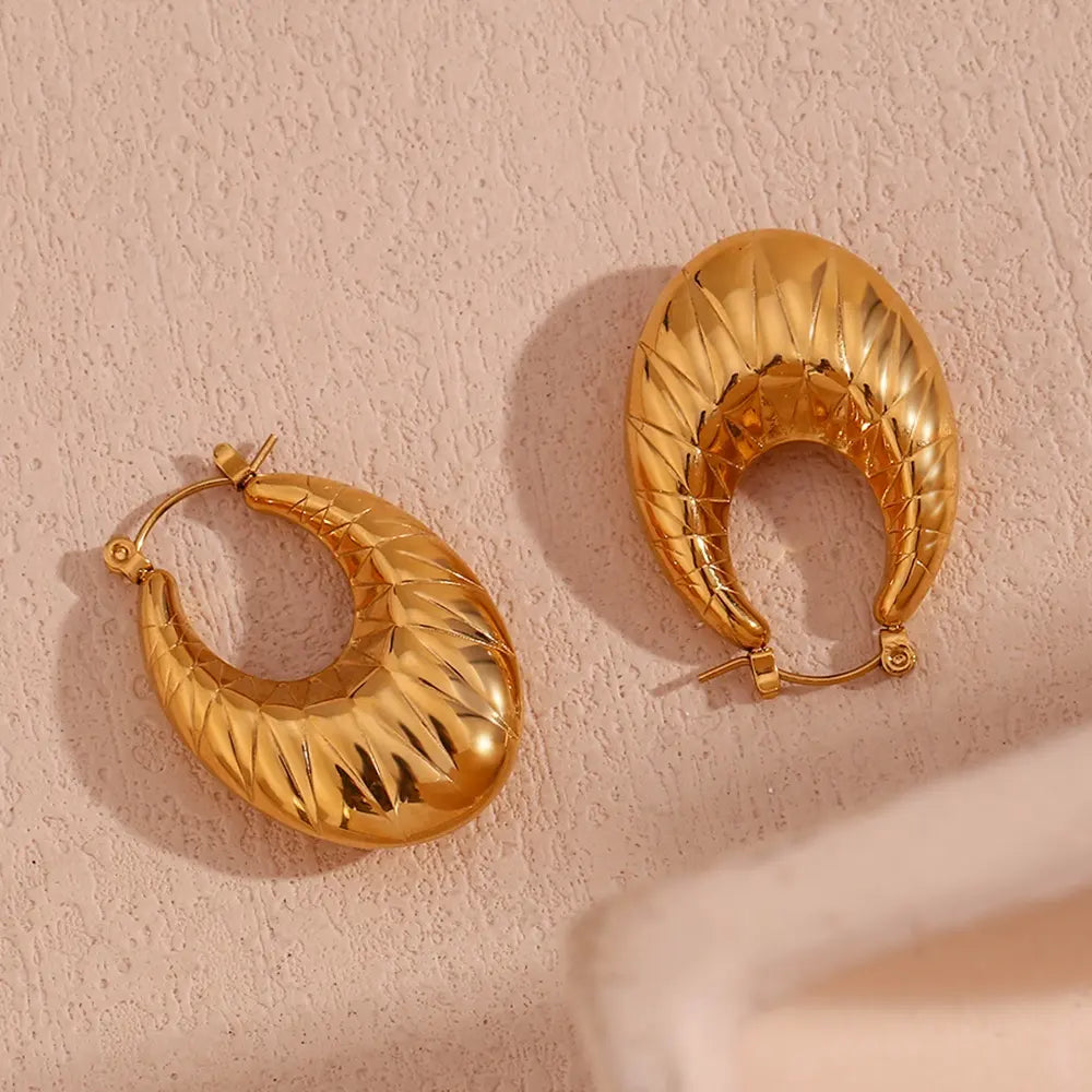 18KT Gold Plated Ava Hoop Earrings - Atulya Jewellers