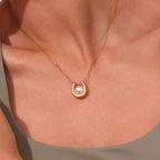 18KT Gold Plated U Pearl Necklace - Atulya Jewellers
