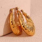 18KT Gold Plated Ava Hoop Earrings - Atulya Jewellers