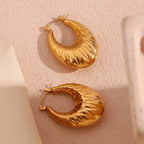 18KT Gold Plated Ava Hoop Earrings - Atulya Jewellers