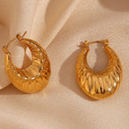 18KT Gold Plated Ava Hoop Earrings - Atulya Jewellers