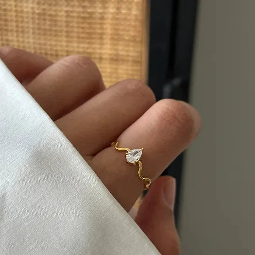 18KT Gold Plated Rhea CZ Ring - Atulya Jewellers