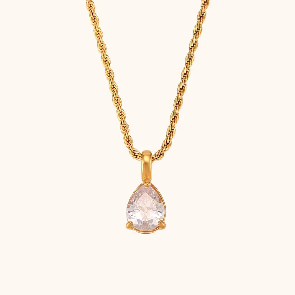 18KT Gold Plated Velora Necklace White - Atulya Jewellers