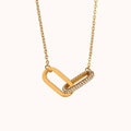 18KT Gold Plated Loop-Lock CZ Necklace White - Atulya Jewellers