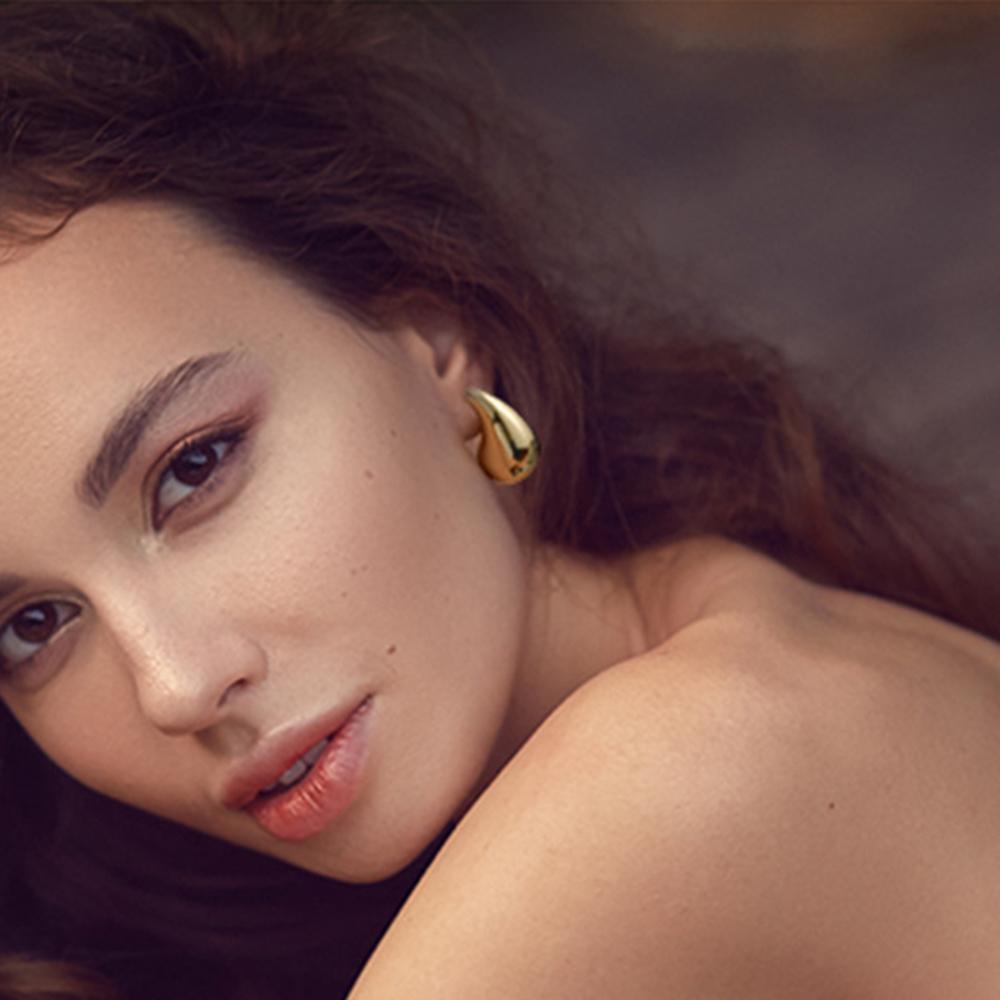 18KT Gold Plated Waterdrop Earrings - Atulya Jewellers