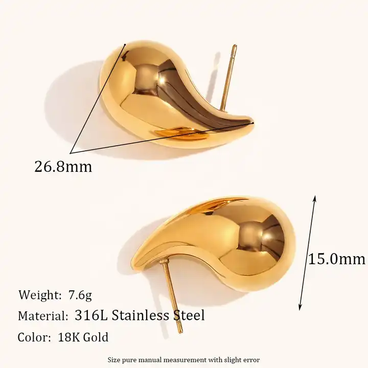 18KT Gold Plated Waterdrop Earrings - Atulya Jewellers