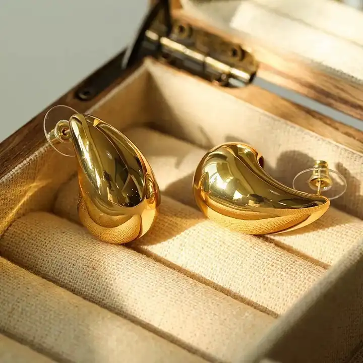 18KT Gold Plated Waterdrop Earrings - Atulya Jewellers