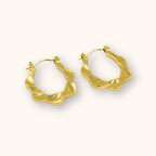 18KT Gold Plated Wave Hoops