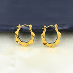 18KT Gold Plated Wave Hoops