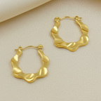 18KT Gold Plated Wave Hoops