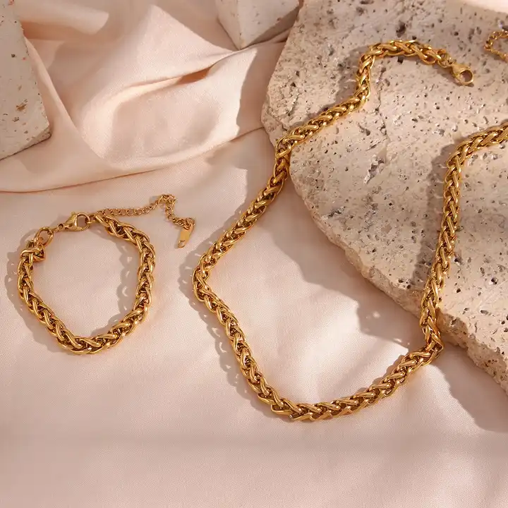 18KT Gold Plated Wheat Chain - Atulya Jewellers