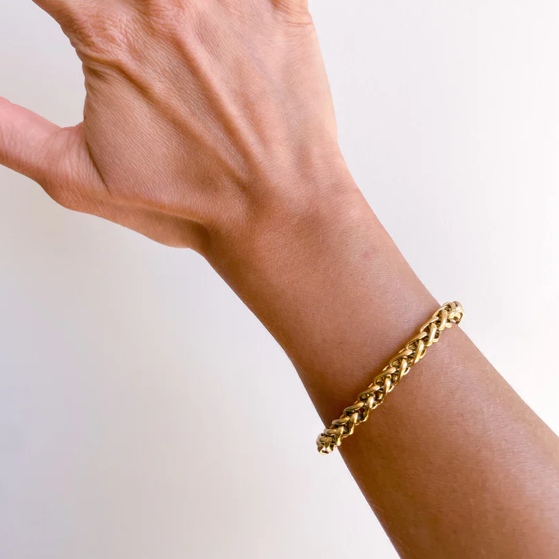 18KT Gold Plated Wheat Chain Bracelet - Atulya Jewellers