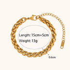 18KT Gold Plated Wheat Chain Bracelet - Atulya Jewellers