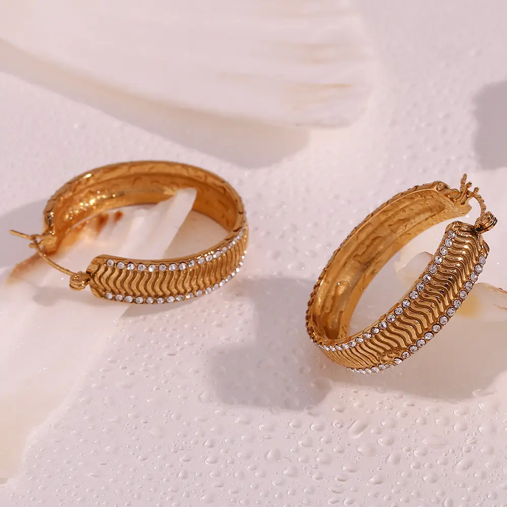 18KT Gold Plated August Hoop Earrings – Atulya Jewellers