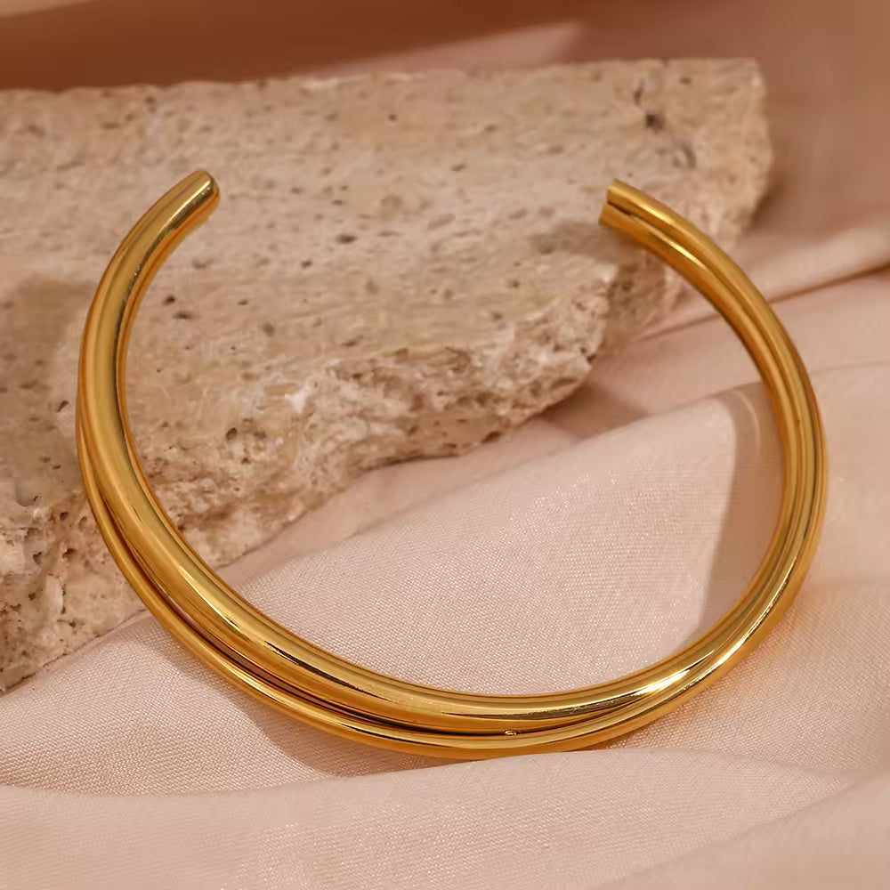 18KT Gold Plated Aria Cuff Bracelet