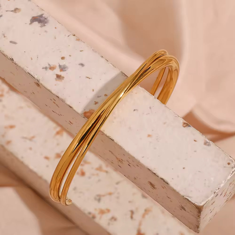 18KT Gold Plated Aria Cuff Bracelet