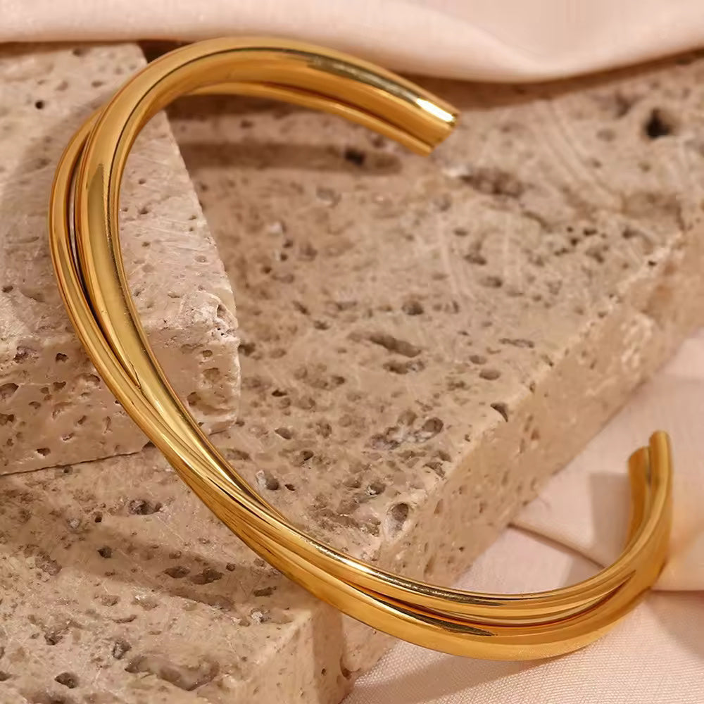 18KT Gold Plated Aria Cuff Bracelet