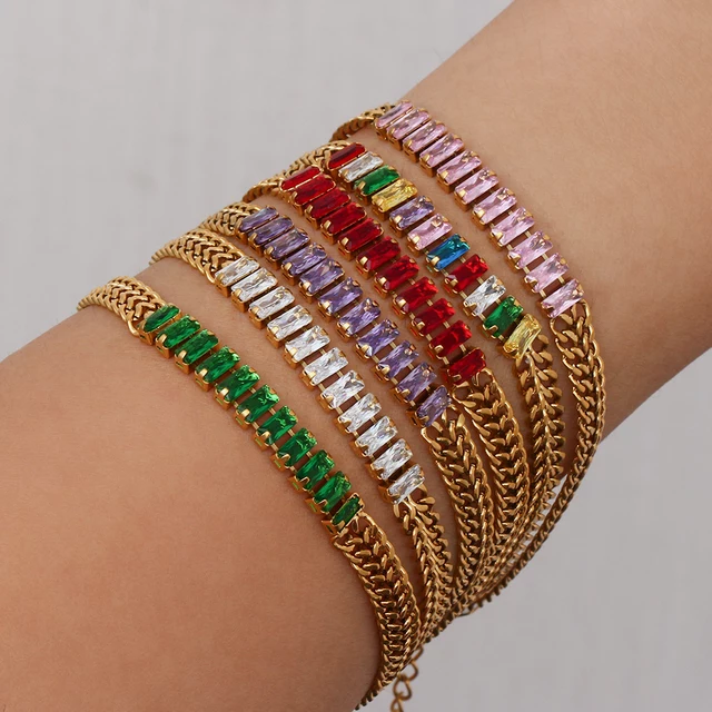 18KT Gold Plated Sheen CZ Bracelet - Atulya Jewellers