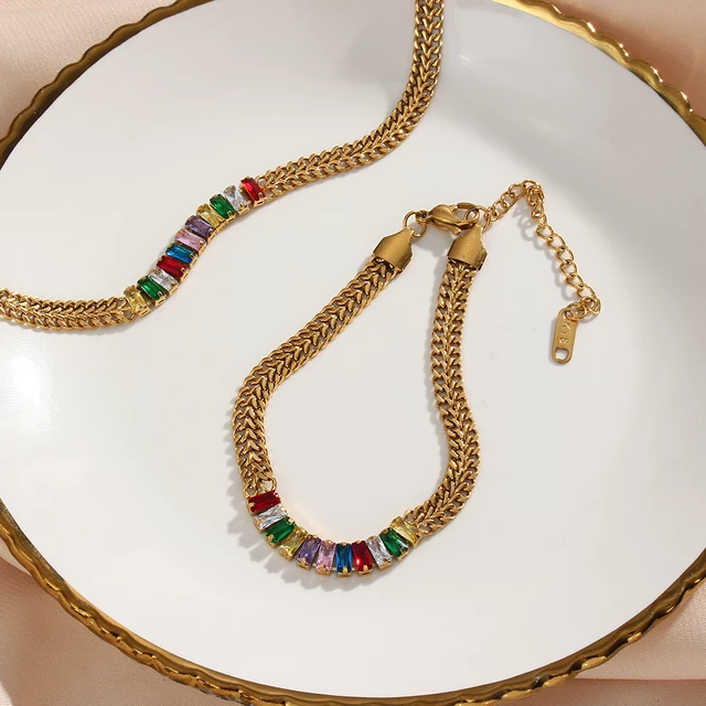 18KT Gold Plated Sheen CZ Bracelet - Atulya Jewellers