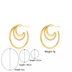 18KT Gold Plated C Multihoop Earrings - Atulya Jewellers