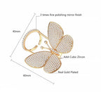 Flying Butterfly Diamond Ring - 18KT Gold Plated (Re-Sizable) - Atulya Jewellers
