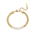 18KT Gold Plated Sheen CZ Bracelet White - Atulya Jewellers
