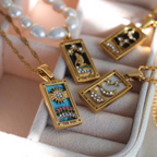 18KT Gold Plated Celestial CZ Necklace - Atulya Jewellers