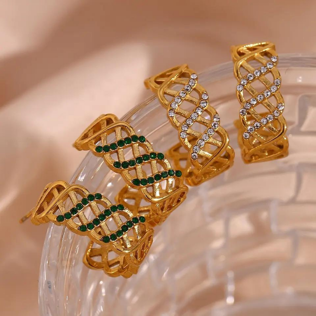 18KT Gold Plated Stella CZ Earrings - Atulya Jewellers