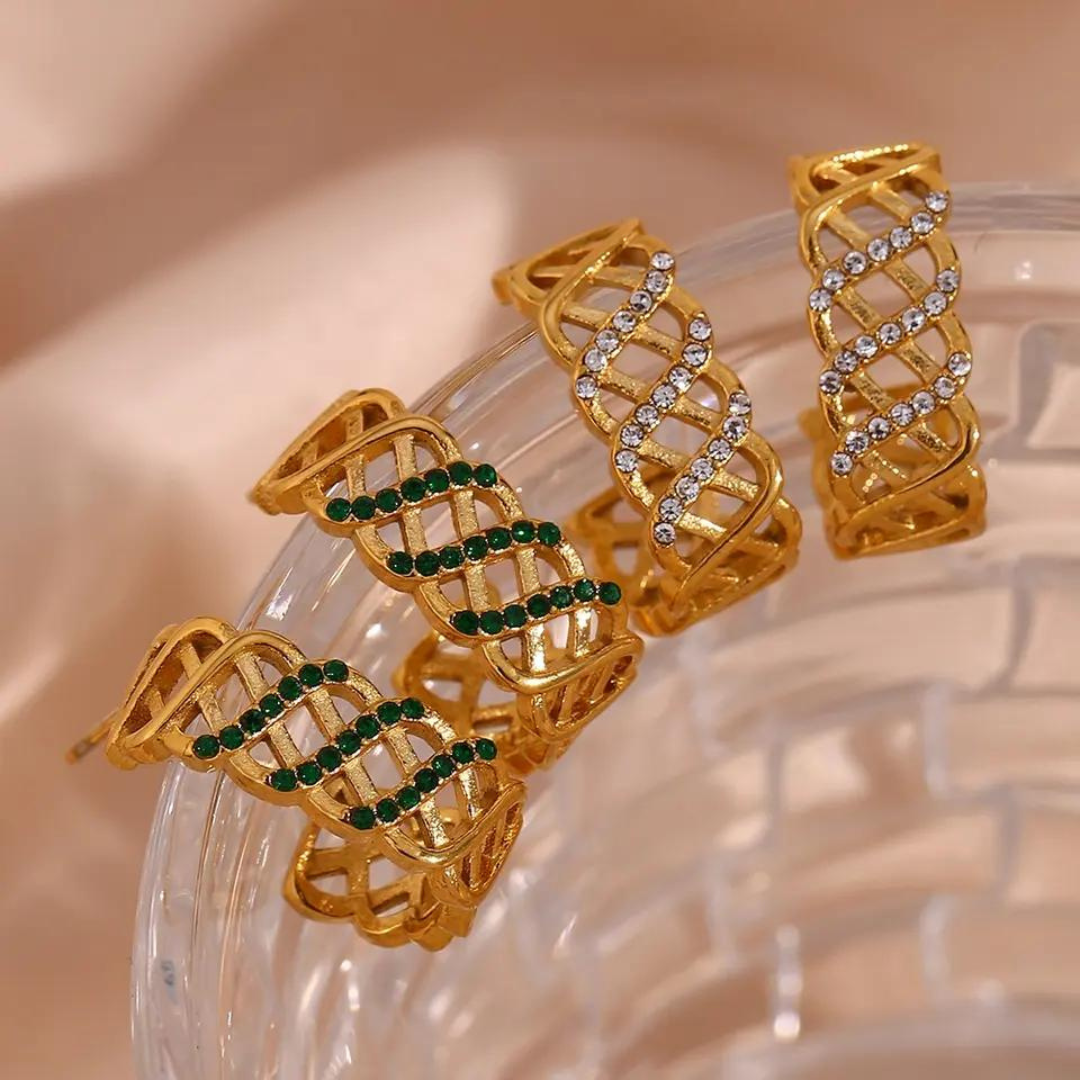 18KT Gold Plated Stella CZ Earrings - Atulya Jewellers
