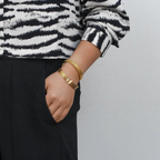 18KT Gold Plated Lucy Cuff CZ Bracelet - Atulya Jewellers