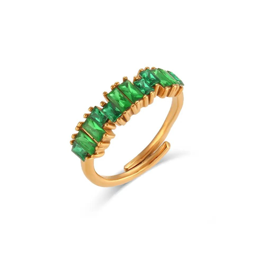 18KT Gold Plated Nia CZ Ring (Re-Sizeable) - Atulya Jewellers