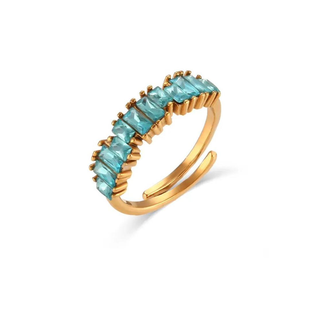 18KT Gold Plated Nia CZ Ring (Re-Sizeable) - Atulya Jewellers