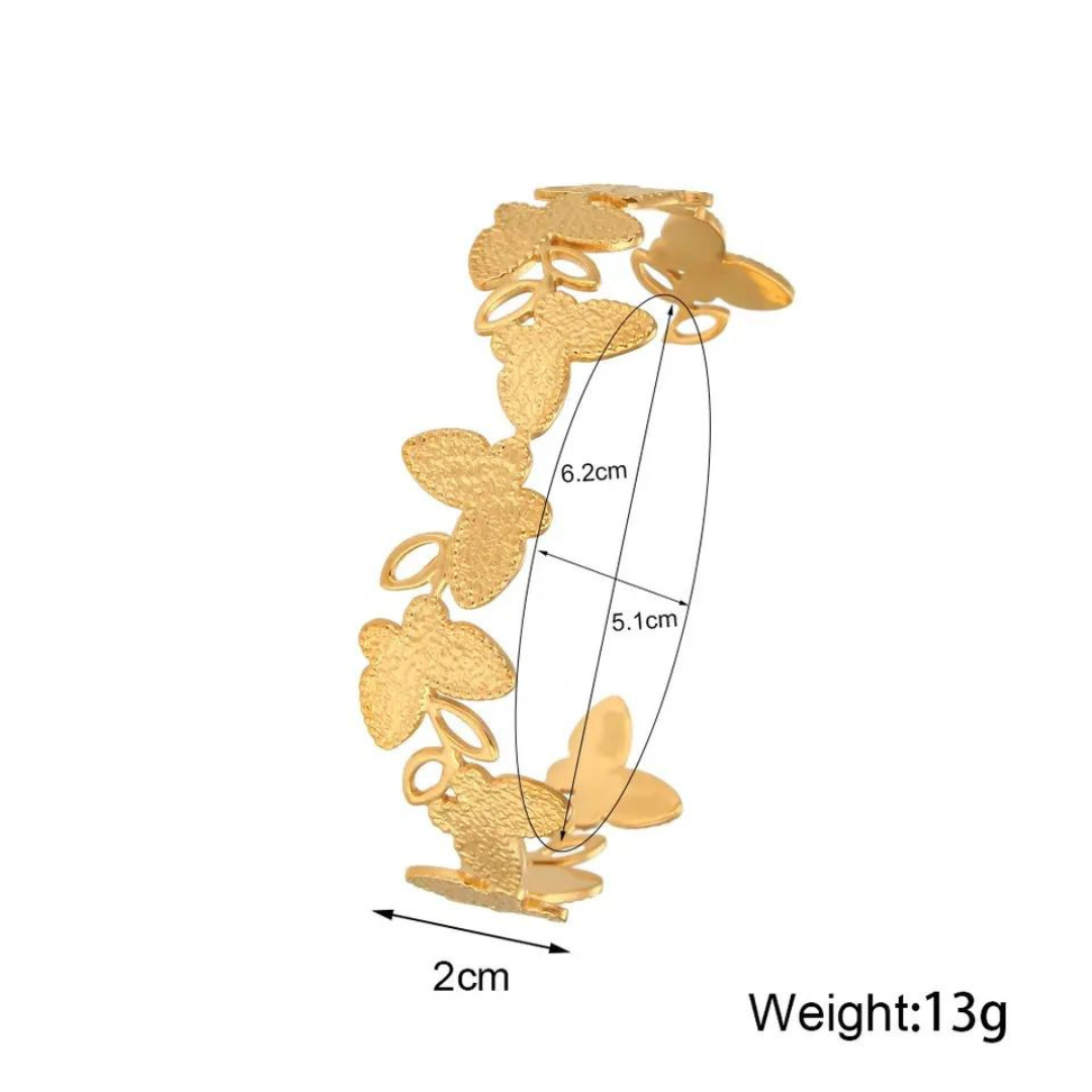 18KT Gold Plated Butterfly Cuff Bracelet - Atulya Jewellers