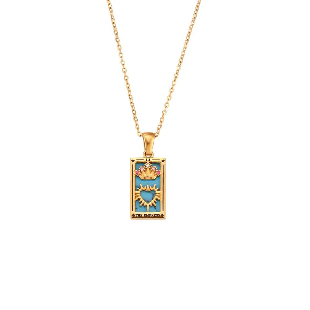 18KT Gold Plated Celestial CZ Necklace The Empress - Atulya Jewellers