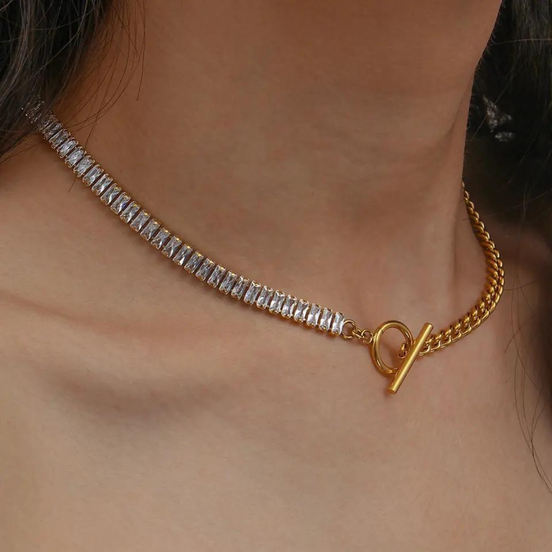 18KT Gold Plated Zena CZ Necklace