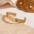 18KT Gold Plated Lucy Cuff CZ Bracelet - Atulya Jewellers