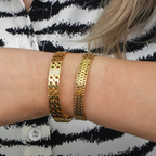 18KT Gold Plated Lucy Cuff CZ Bracelet - Atulya Jewellers
