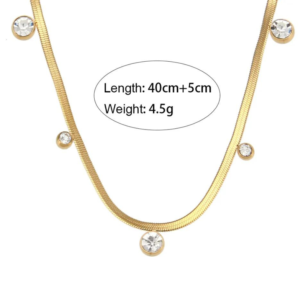 18KT Gold Plated Hazel CZ Necklace - Atulya Jewellers
