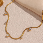 18KT Gold Plated Hazel CZ Necklace - Atulya Jewellers