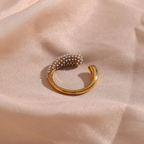 18KT Gold Plated Kiya Pearl Ring (Re-sizeable) - Atulya Jewellers