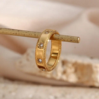 18KT Gold Plated Star Band Ring - Atulya Jewellers